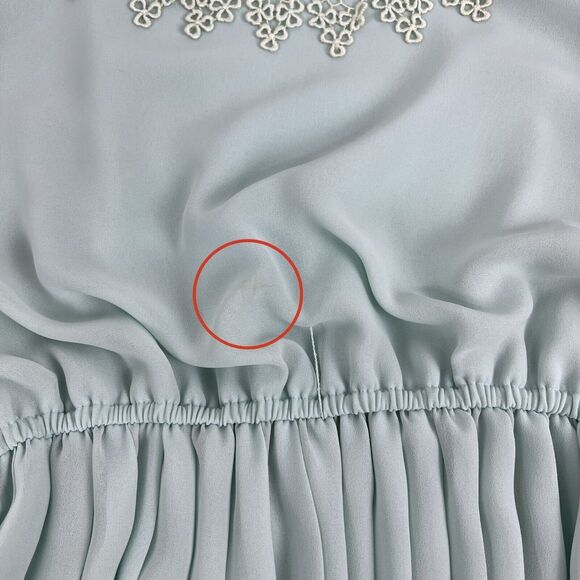 VTG 80s Dress Accordion Crochet Lace Mint Green Long Sleeve Sz 8 IN THE MOOD - Picture 12 of 16